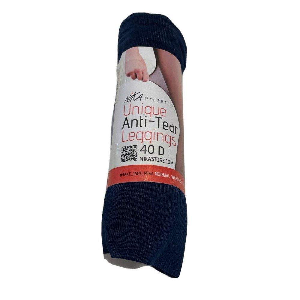 NWT Nika full foot womens XXL ANTI TEAR leggings 40D blue jean Shear